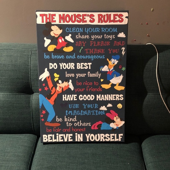 Disney Other - 💜 Disney Inspirational Canvas with Mickey and Friends